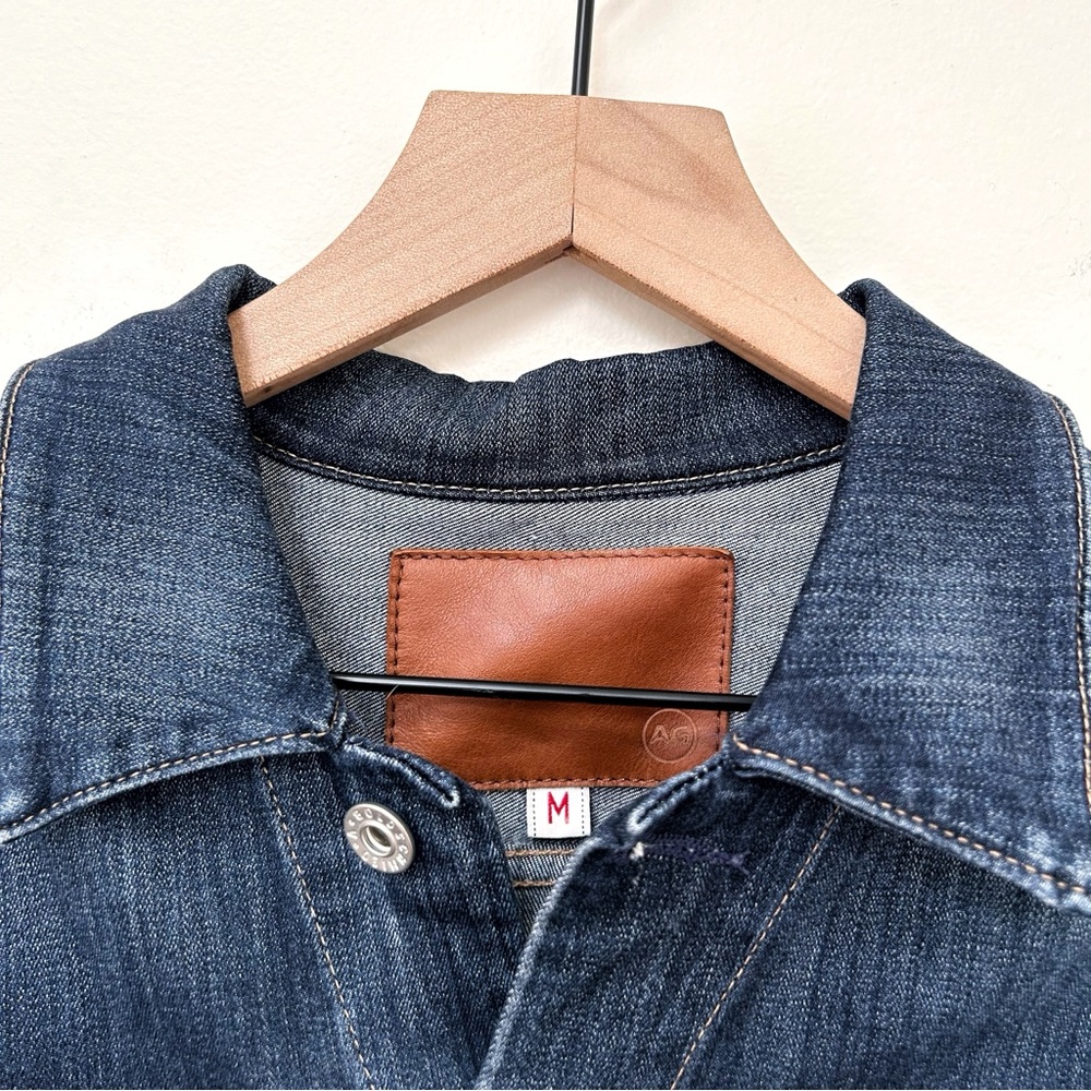 AG Mya Classic Fit Button Down Jean Denim Jacket in Easy Street Dark Wash size M - Picture 11 of 13